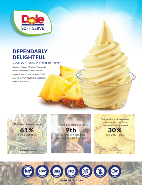 Catalog Preview showing Dole Pineapple soft serve